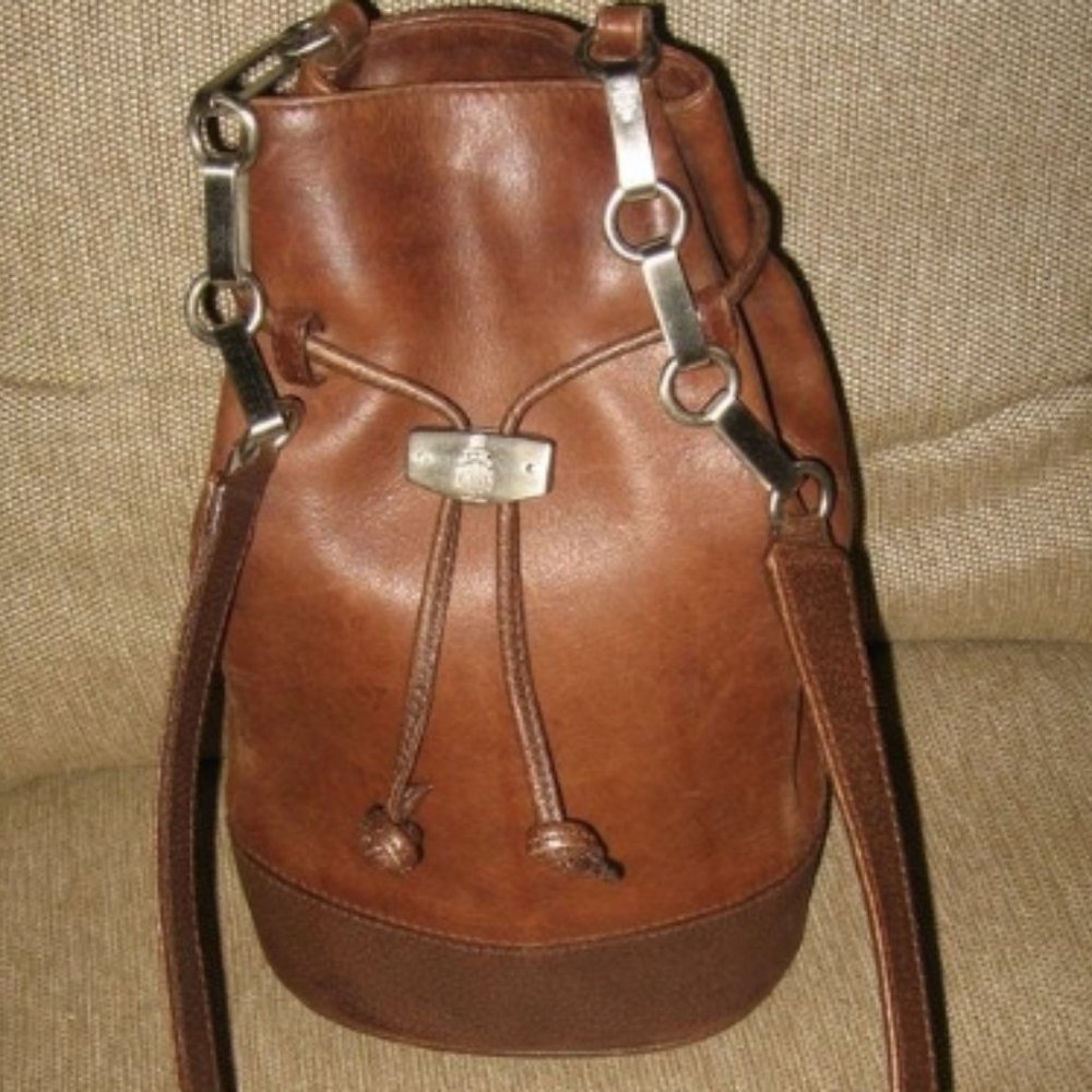 Mark Cross Brown Slingback Drawstring Bucket Purs… - image 2